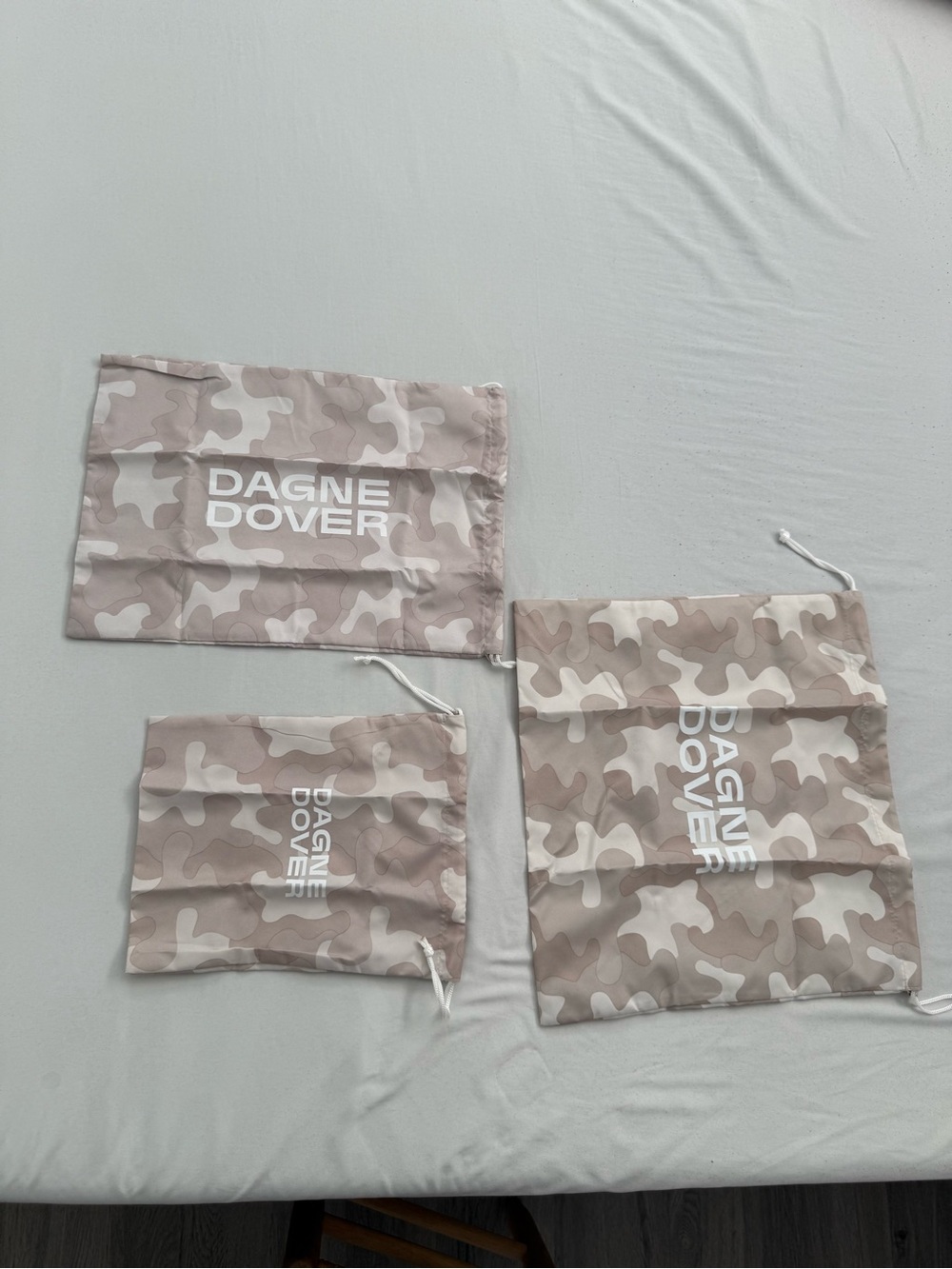 Dagne Dover Neutral Camo Drawstring Pouch Set - 3 Pieces